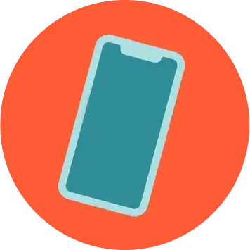Illustration of a smartphone on an orange background.