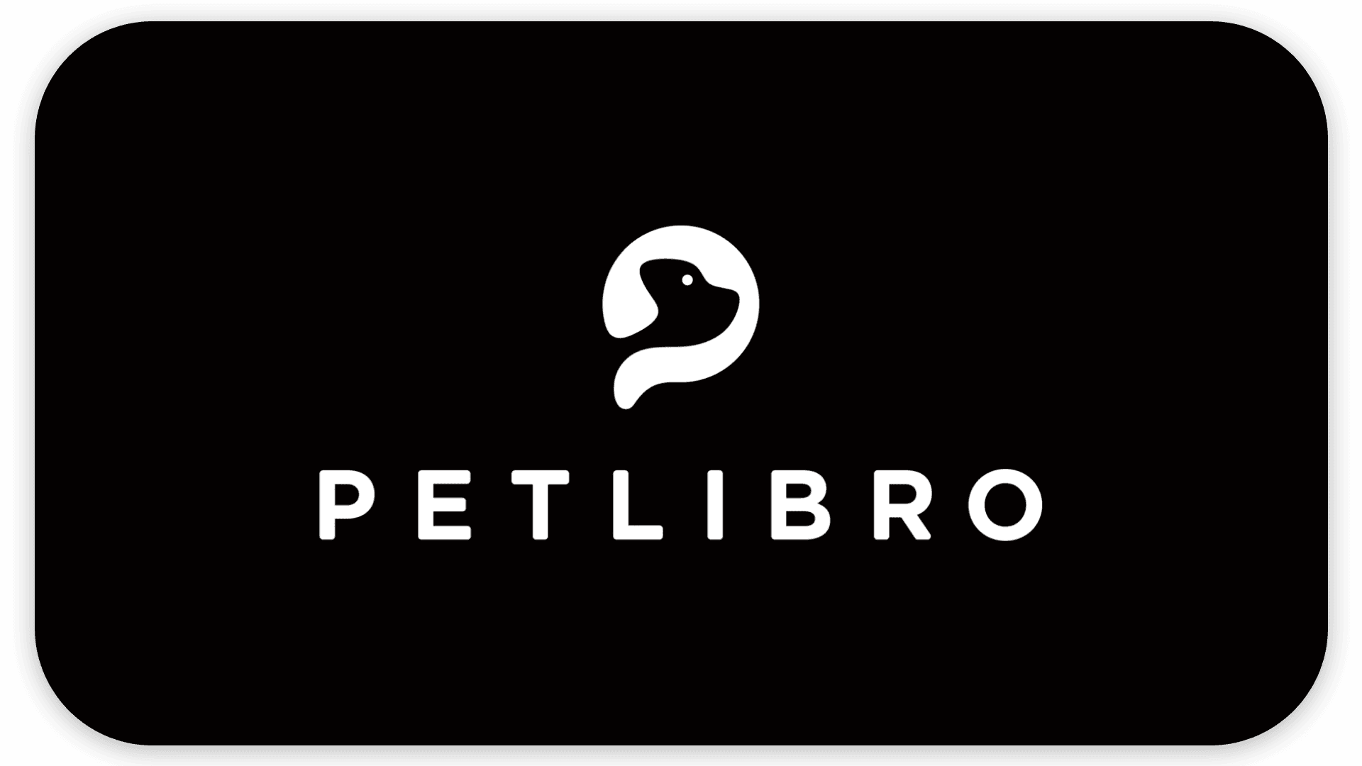PETLIBRO logo featuring a stylized white outline of an animal's head against a black background.