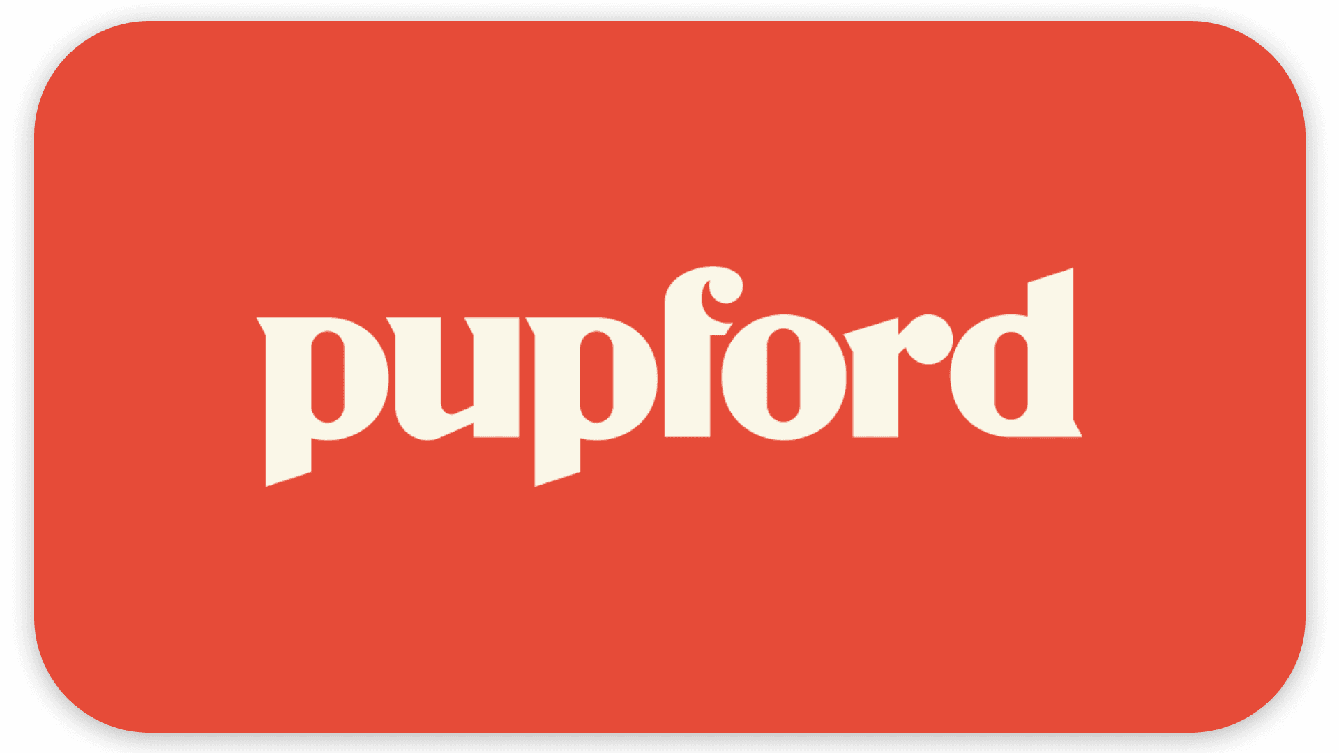 A red logo with "pupford" in white bold font.
