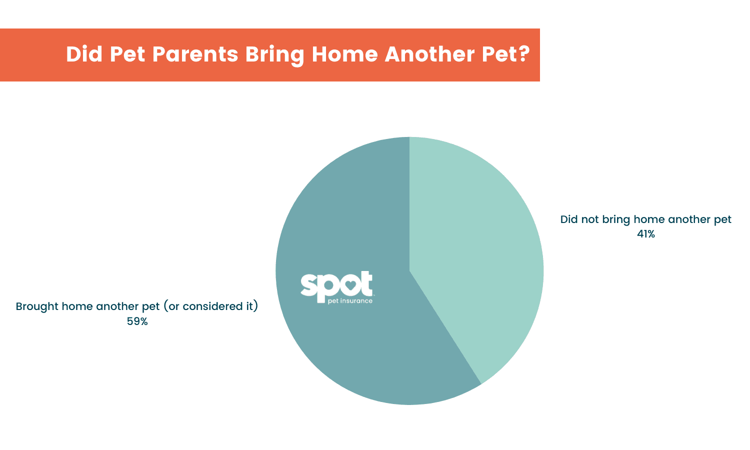 A pie chart shows 59% of pet parents considered or brought home another pet and 41% did not.