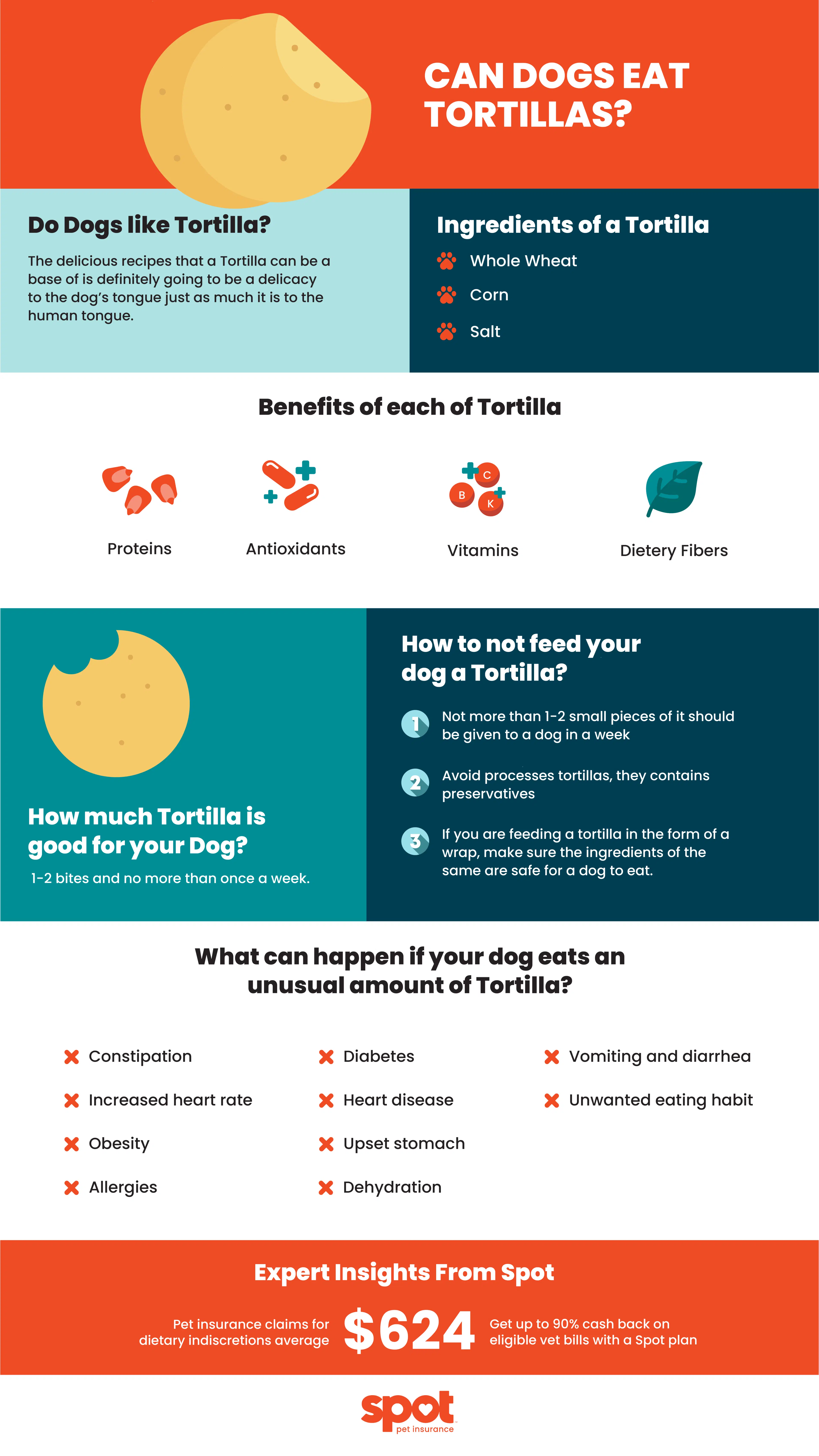 are tortillas safe for dogs to eat? graphic that details the risks and benefits of dogs eating tortillas